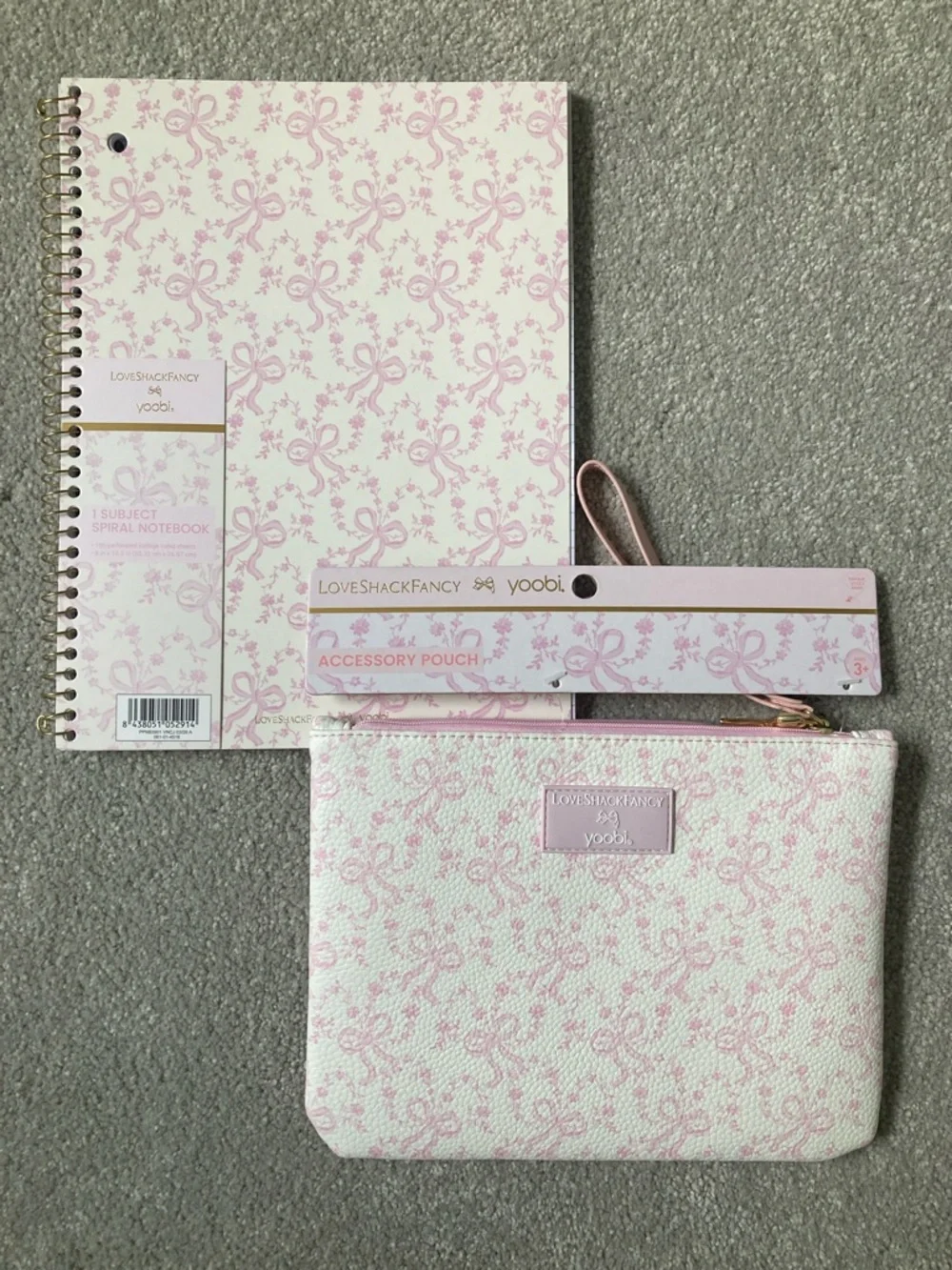 IN-HAND | LoveShackFancy x Target Yoobi Coquette Bow Pencil Case Spiral Notebook